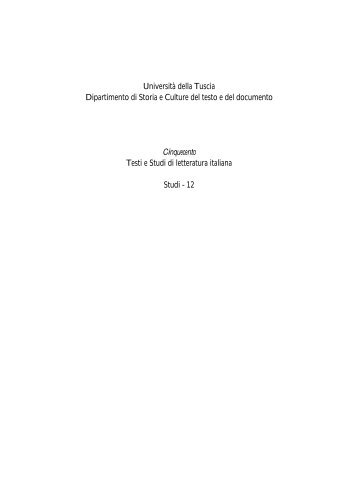 UniversitÃ  della Tuscia Dipartimento di Storia e Culture del testo e ...