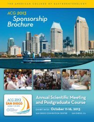 Sponsorship Brochure - ACG - American College of Gastroenterology
