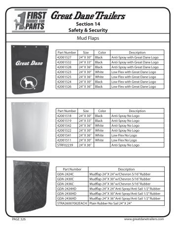 Mud Flaps & Brackets - Great Dane Trailers