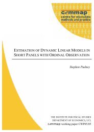 Estimation of dynamic linear models in short panels with ... - Cemmap