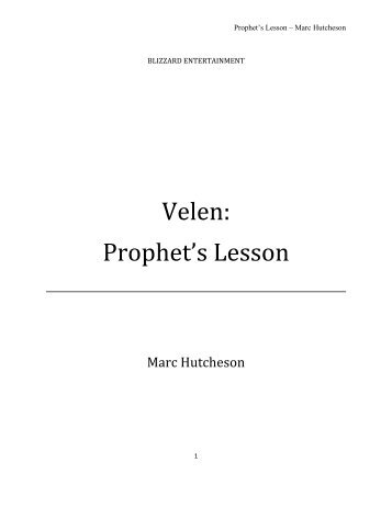 Velen: Prophet's Lesson - Blizzard Entertainment