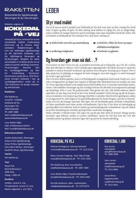 Nyhedsbrev nr. 8 - marts 2011 - kokkedal på vej