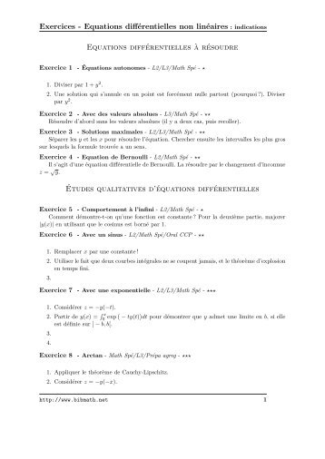 Indications - Bibmath