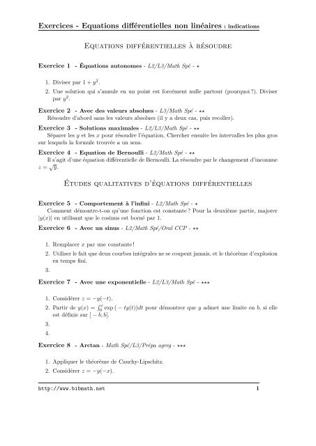 Indications - Bibmath