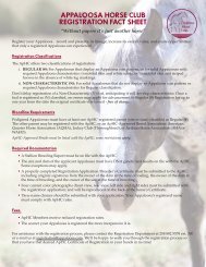 Registration Fact Sheet.indd - Appaloosa Horse Club