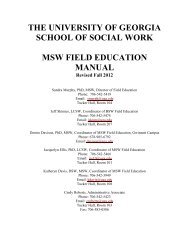 MSW Field Manual - School of Social Work at the University of Georgia