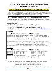 cadet programs conference 2011 seminar choices - California Wing ...