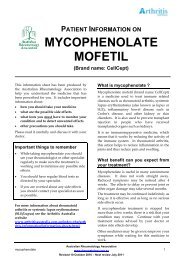 MYCOPHENOLATE MOFETIL - Australian Rheumatology Association