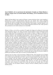 Texto Definitivo de la experiencia del matrimonio formado por ...