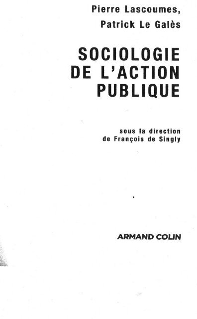 SOCIOLOGIE DE L'ACTION PUBLIQUE