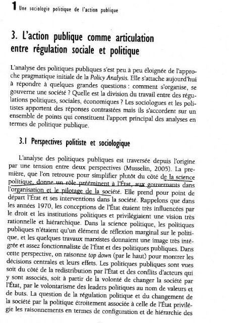 SOCIOLOGIE DE L'ACTION PUBLIQUE