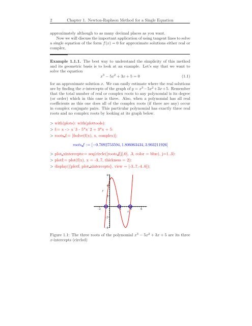 Principles of Linear Algebra With Maple The NewtonâRaphson ...