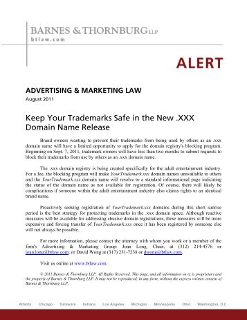 Keep Your Trademarks Safe in the New .XXX Domain Name Release