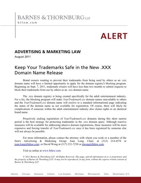 Keep Your Trademarks Safe in the New .XXX Domain Name Release
