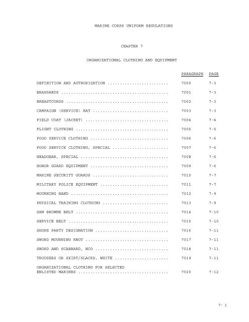 MCO P1020.34G W CH 1-5 MARINE CORPS UNIFORM ...