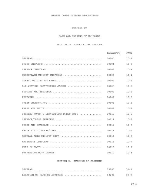 MCO P1020.34G W CH 1-5 MARINE CORPS UNIFORM ...