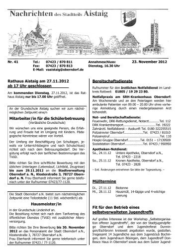 Das aktuelle Mitteilungsblatt - Oberndorf am Neckar
