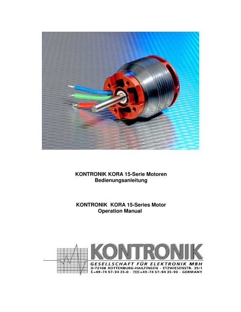 KONTRONIK KORA 15-Serie Motoren ... - RC-Toy