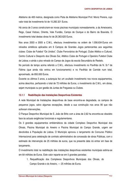 Carta Desportiva Lisboa - Programa Local de HabitaÃ§Ã£o - CÃ¢mara ...