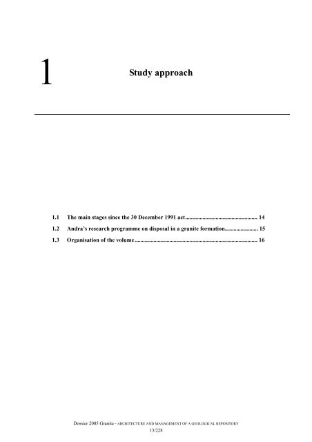 Tome Architecture and management of a geological repository - Andra