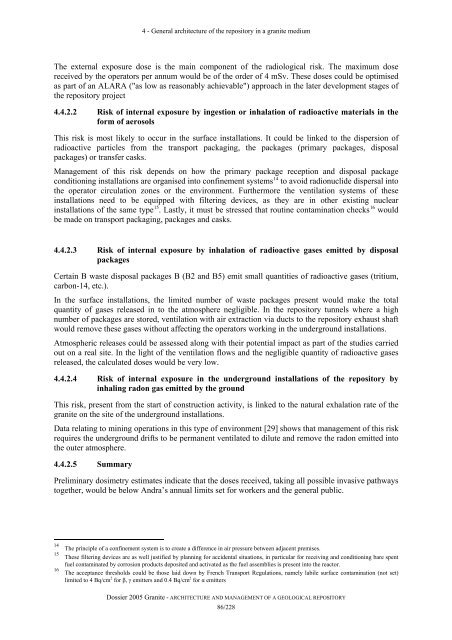 Tome Architecture and management of a geological repository - Andra