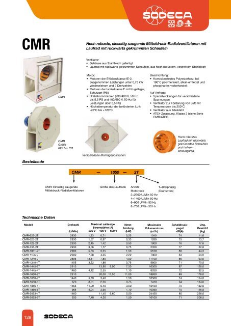 RADIAL- VENTILATOREN UND KANALVENTILATOREN - Sodeca