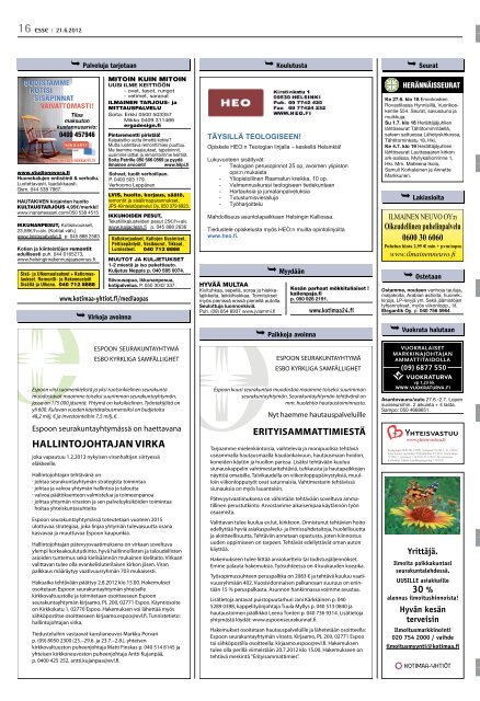 Esse 25-26/2012 (pdf) - Espoon seurakuntasanomat