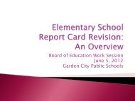 Report Card Revision: An Overview - Garden City Public Schools