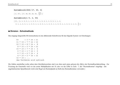 Stellenwertsysteme Horner Schema SystembrÃƒÂ¼che - PÃƒÂ¤dagogische ...