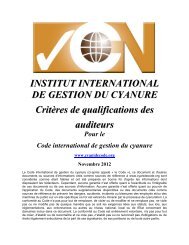 Critères de qualification des auditeurs - International Cyanide ...