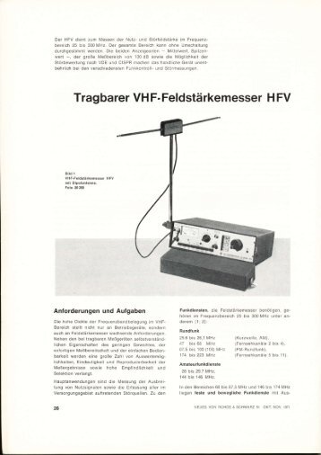 Tragbarer VH F-FeldstÃ¤rkemesser H FV - Classic Broadcast