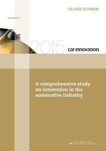 A comprehensive study  on innovation in the ... - Oliver Wyman