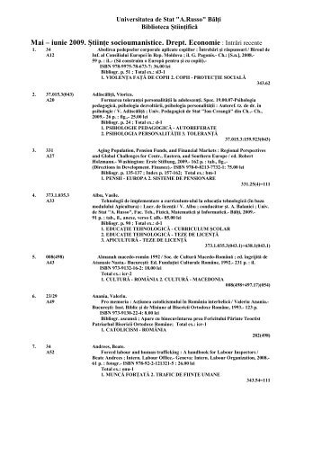 Mai â iunie 2009. ÅtiinÅ£e socioumanistice. Drept. Economie : IntrÄri ...