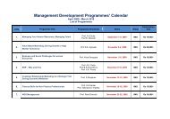 Management Development Programmes' Calendar - IIM Shillong