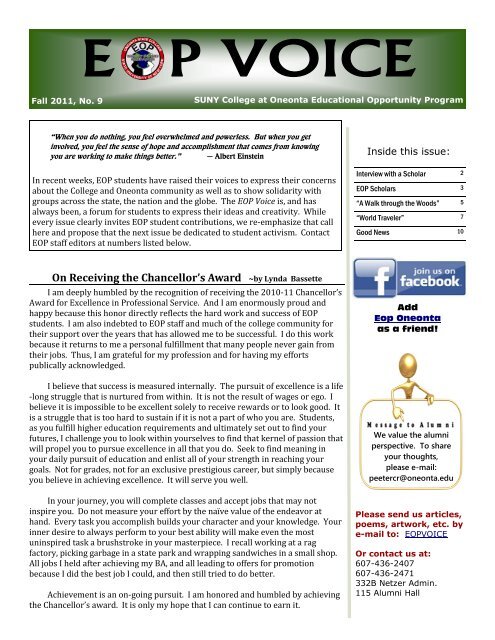 EOP Mission &amp; Vision - SUNY Oneonta