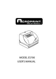 MODEL ES700 USER'S MANUAL - Acroprint