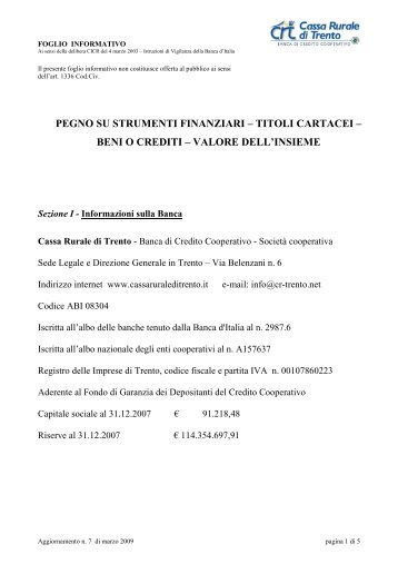 Pegno su strumenti finanziari etc - 7