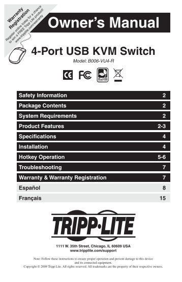 Manual del Propietario para Multiplexor KVM B006-VU4 ... - Tripp Lite