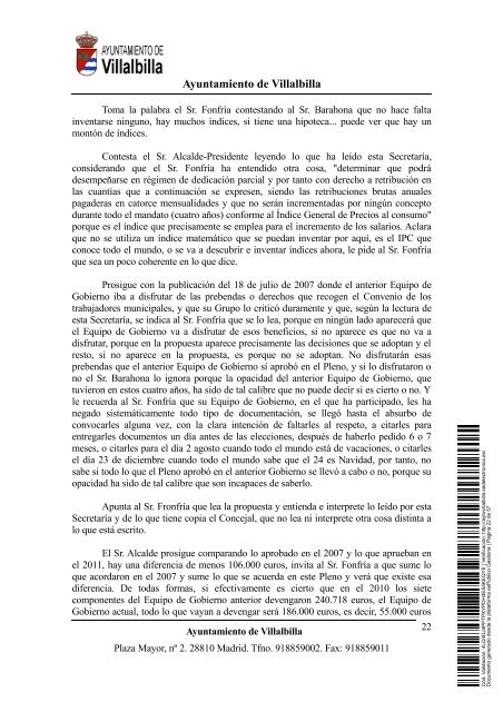 SesiÃ³n de 29 de junio de 2011 - Ayuntamiento Villalbilla