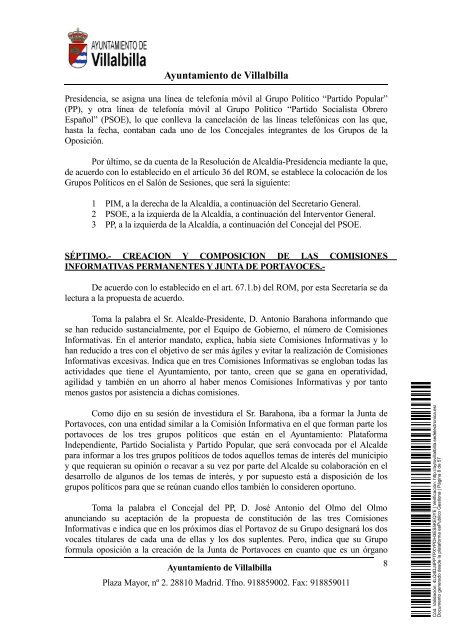 SesiÃ³n de 29 de junio de 2011 - Ayuntamiento Villalbilla