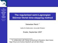 The regularized semi-Lagrangian StÃ¶rmer-Verlet time ... - Met Office