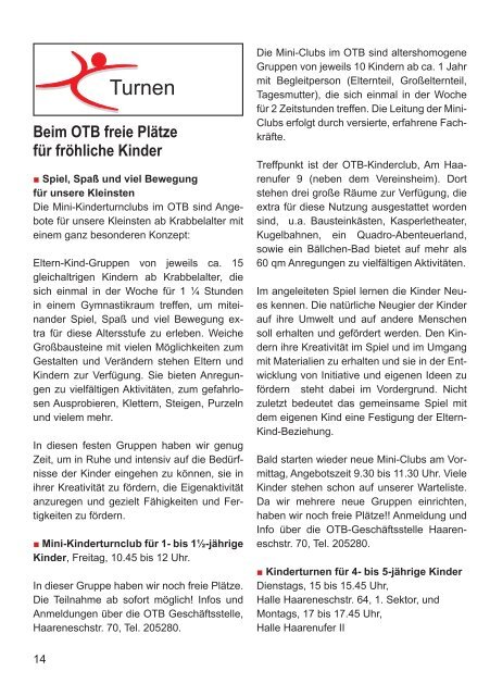 OTB-Mitteilungen 03/2011 - Oldenburger Turnerbund