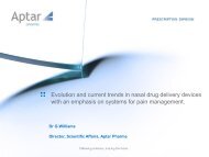 Evolution and current trends in nasal drug delivery devices - Aptar