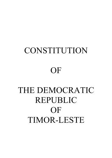 Constitution - Governo de Timor-Leste