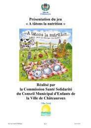 PrÃ©sentation du jeu Â« A tÃ¢tons la nutrition Â» RÃ©alisÃ© ... - ChÃ¢teauroux