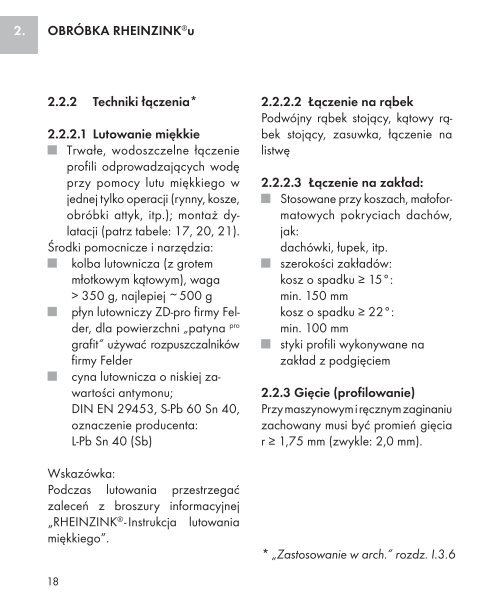 RHEINZINKÂ®-INSTRUKCJA TECHNIKA BLACHARSKA ... - WKT