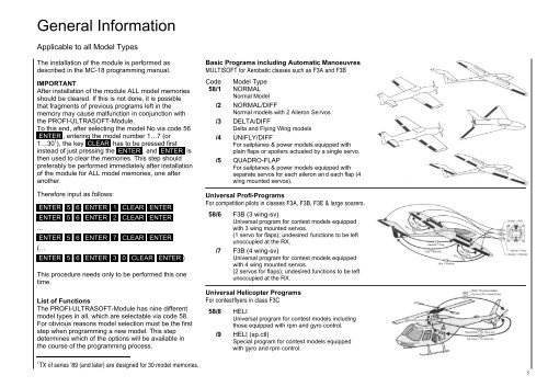 Graupner/JR mc-18 English Instructions - Part 1 - Pages 1 ... - Ef-uk.net