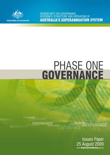 Phase One: Governance - Issues Paper - Super System Review