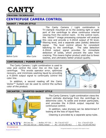 CENTRIFUGE CAMERA CONTROL - Liquidyne