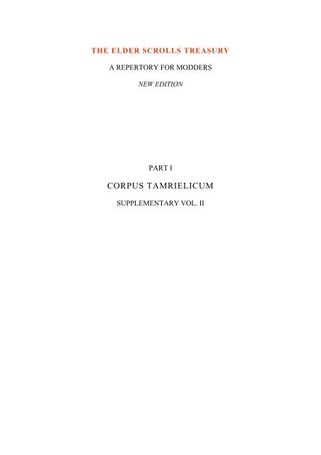 Corpus Tamrielicum - The Imperial Library